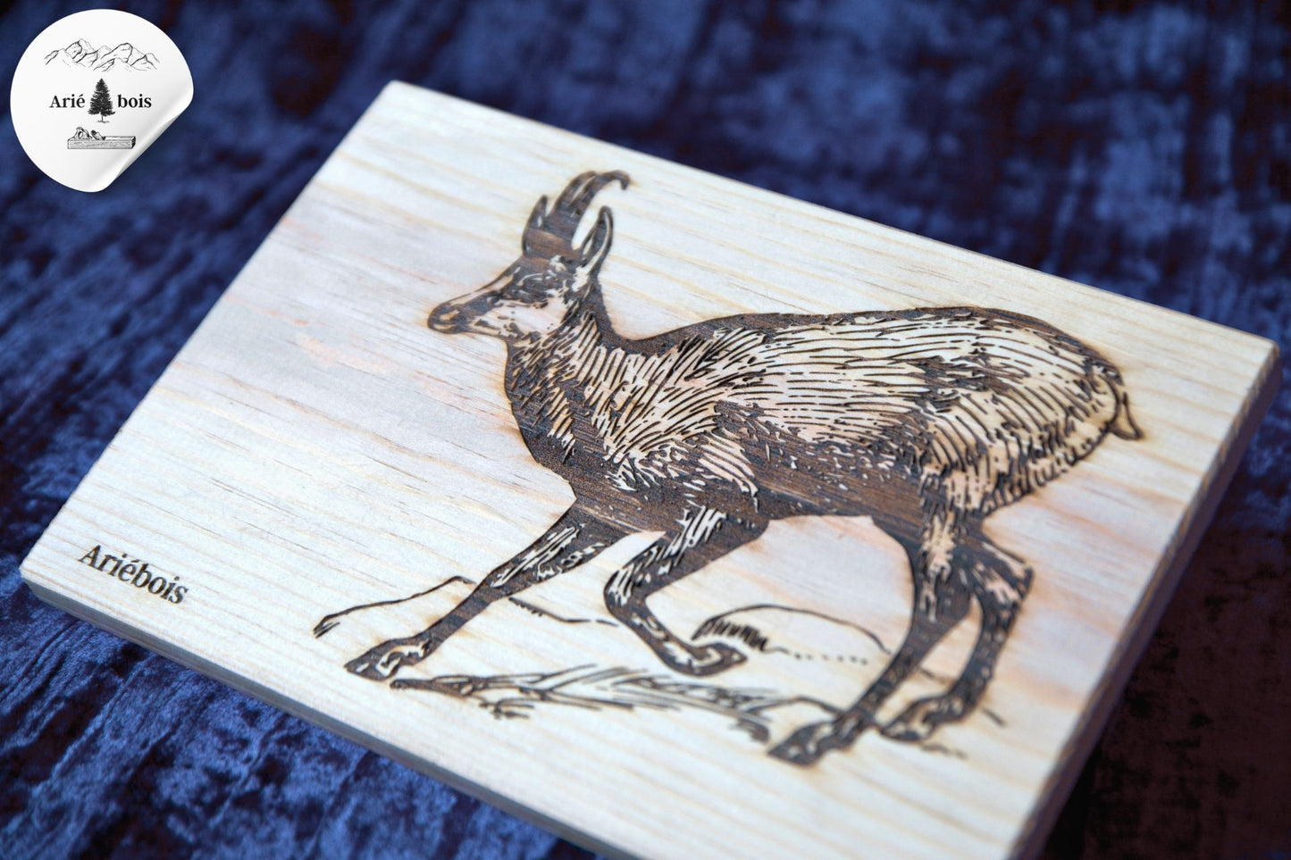 Cadre en bois - série animaux de montagne