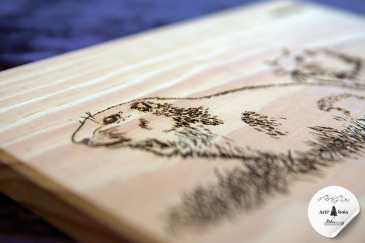 Cadre en bois - série animaux de montagne