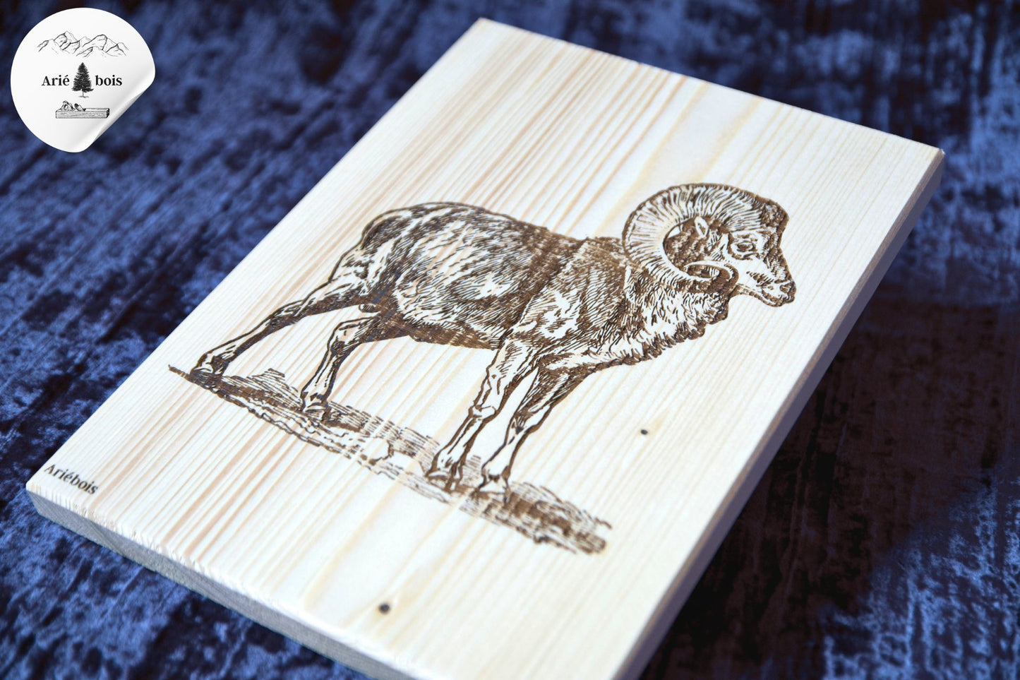Cadre en bois - série animaux de montagne
